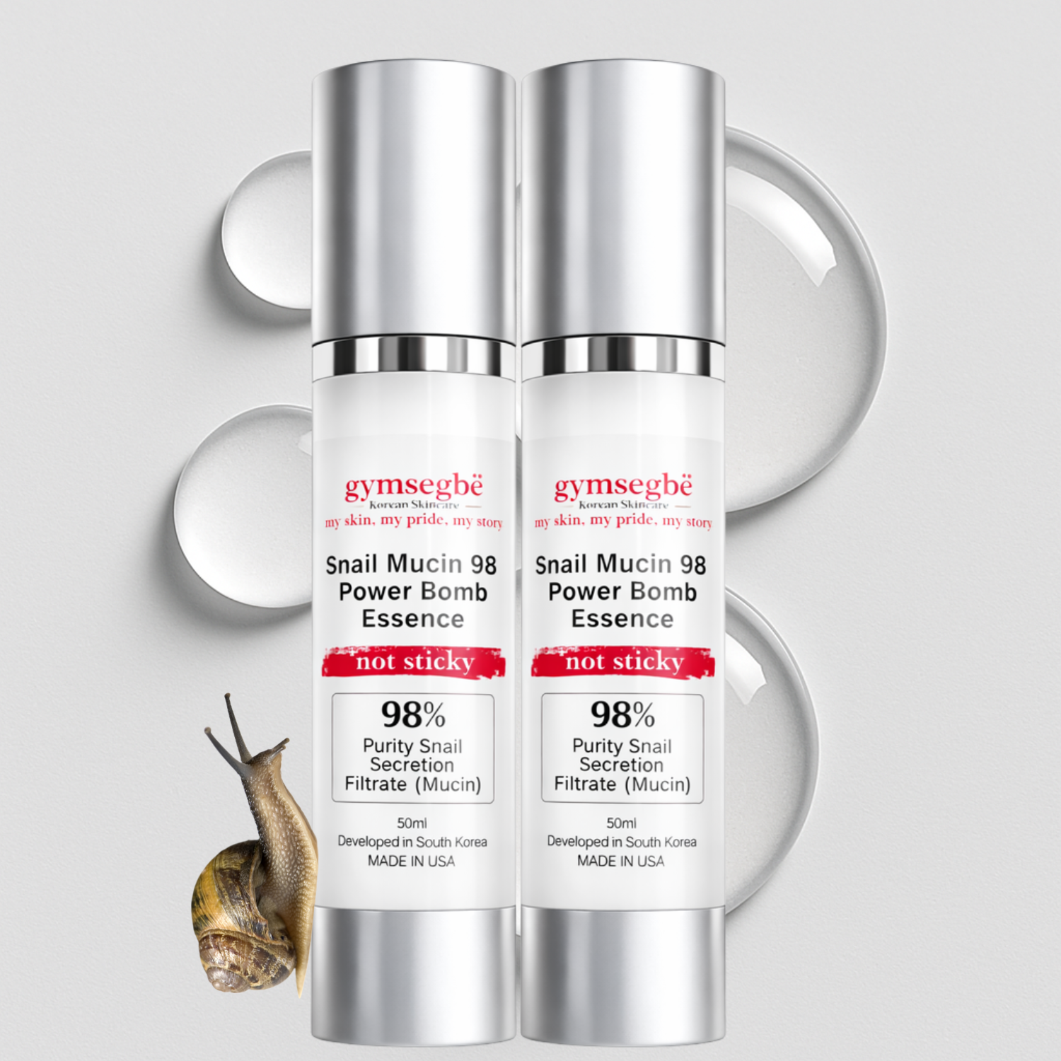 Two-bottle set of the snail mucin essence