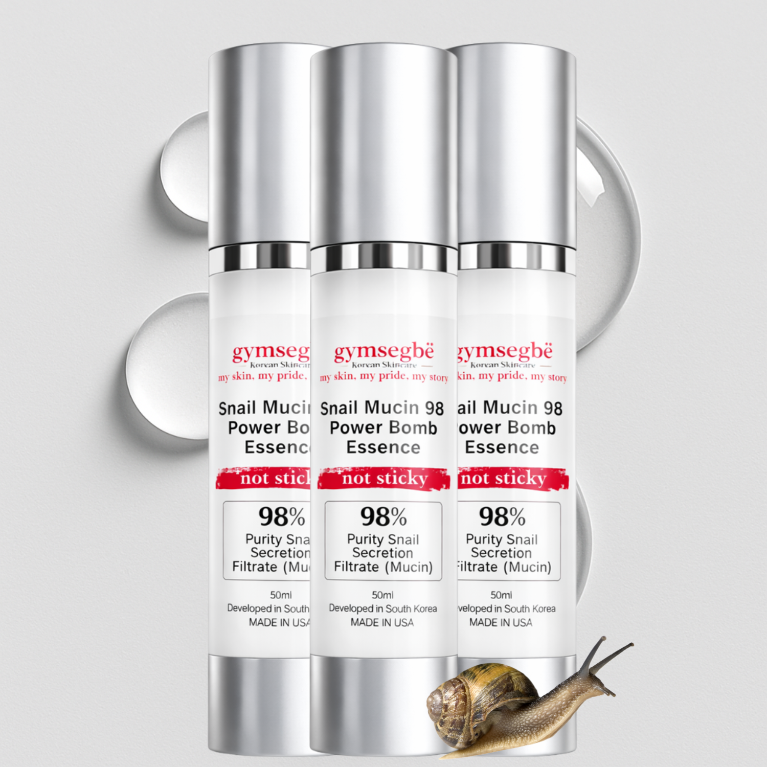 Three-bottle set of the snail mucin essence