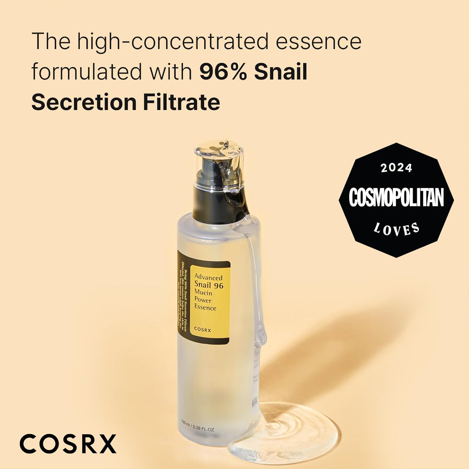 Cosrx snail mucin essence shown with its texture