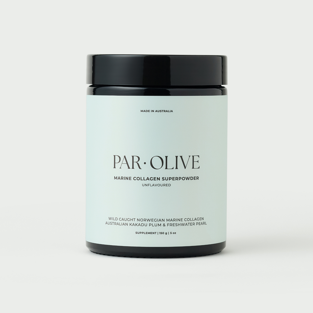 Jar of unflavoured marine collagen beauty powder
