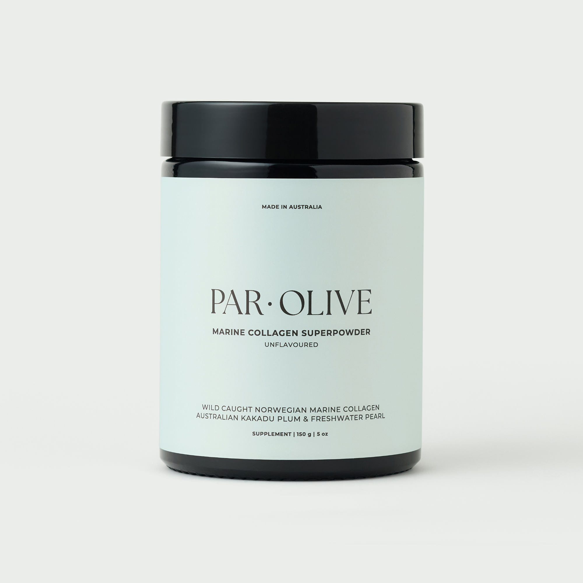 Jar of unflavoured marine collagen beauty powder