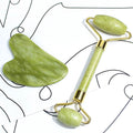Jade roller and gua sha facial massage tool set