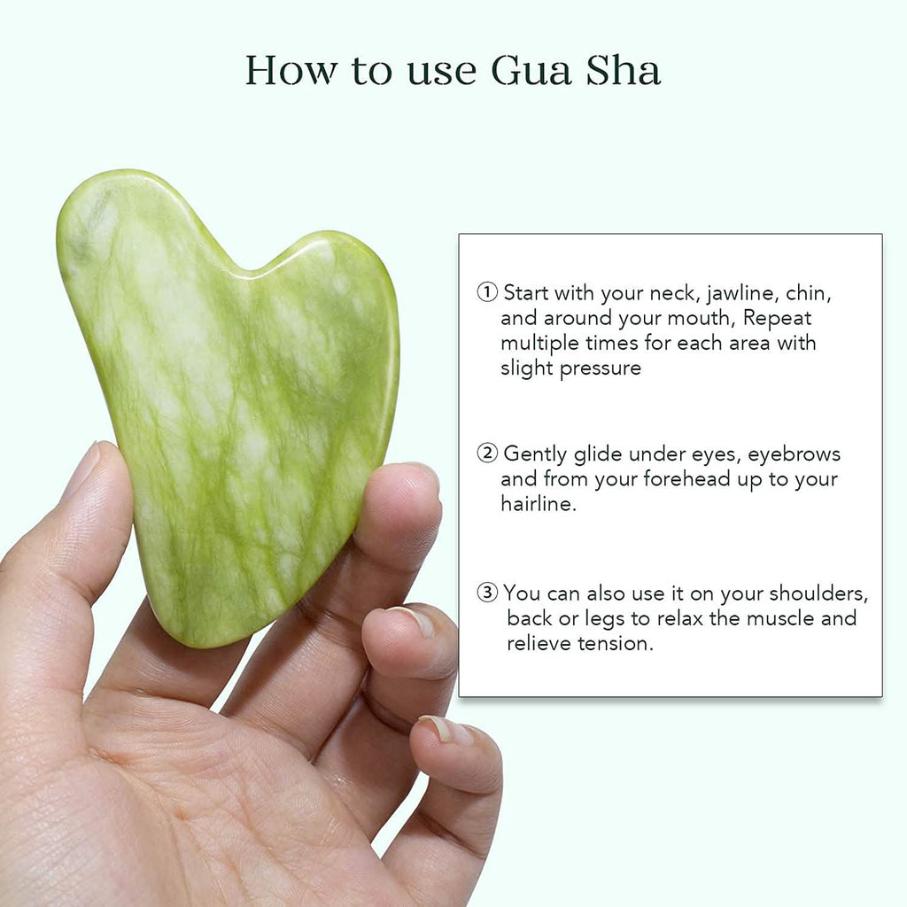 Jade roller and gua sha set with packaging