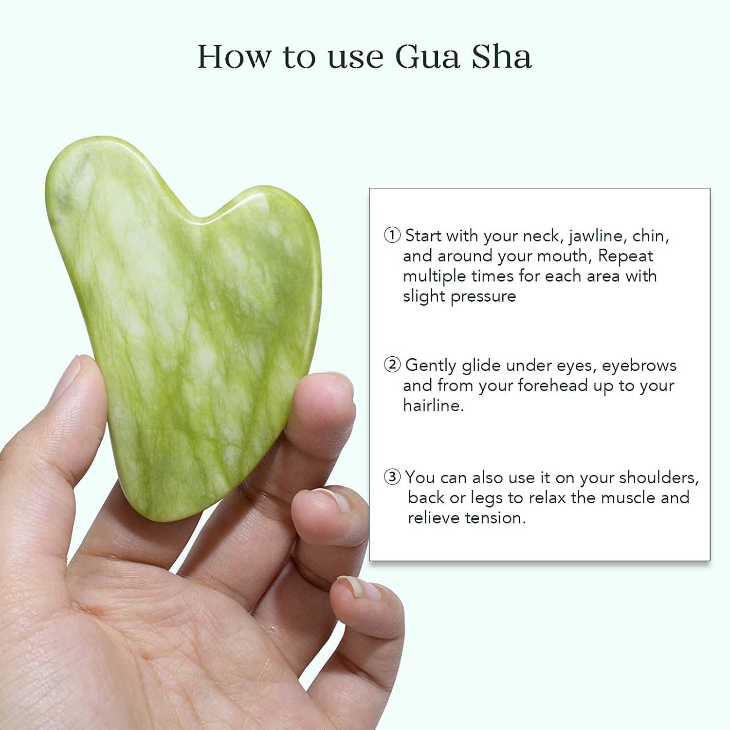 Jade roller and gua sha set with packaging